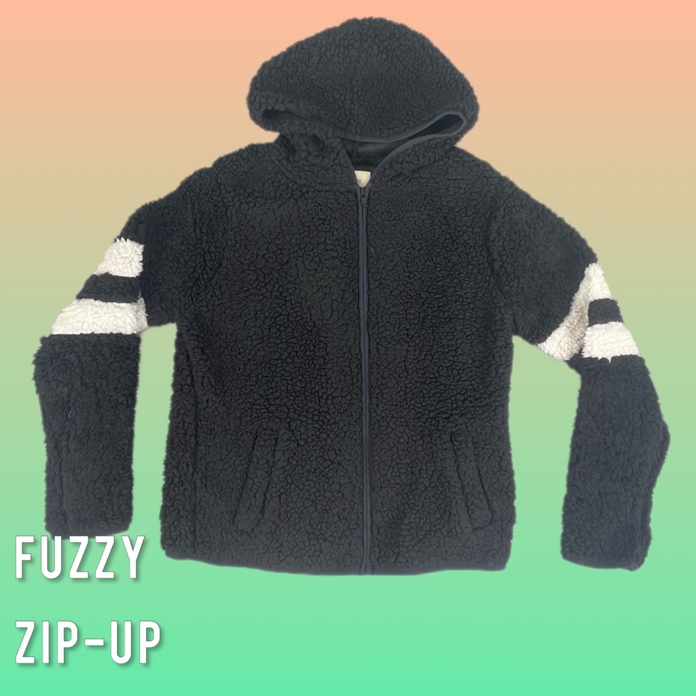Authentic American Heritage So Women's Medium Softest Sherpa Zip Up Fuzzy Jacket